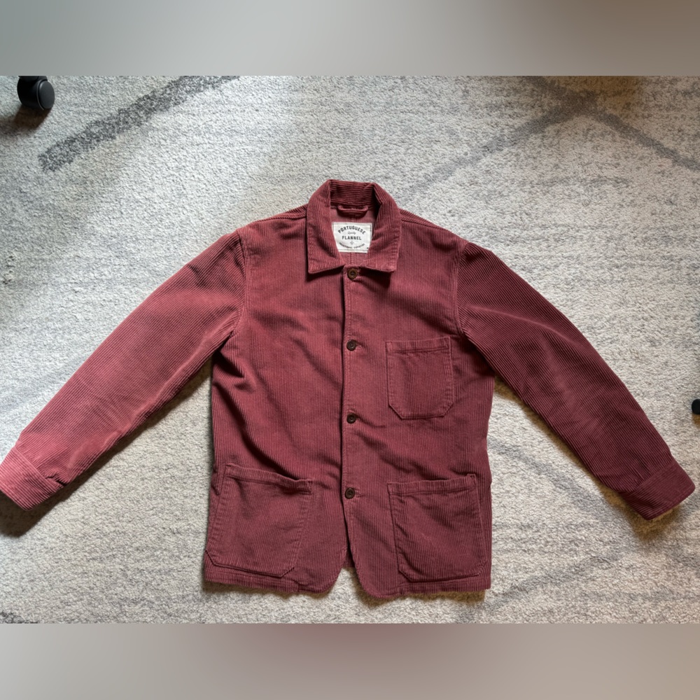 Portuguese Flannel Corduroy Jacket in Bordeaux